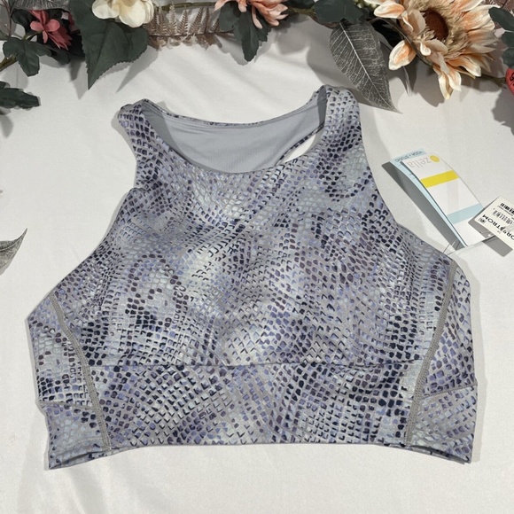 NWT Zella [ Medium ]‎ Live In Racerback Bra in Blue Celestial Serpent Print - Picture 4 of 12